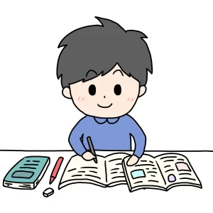独学している少年