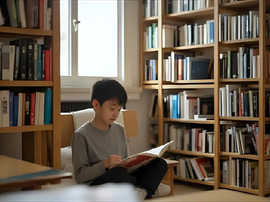 英語の本をスラスラ読む少年