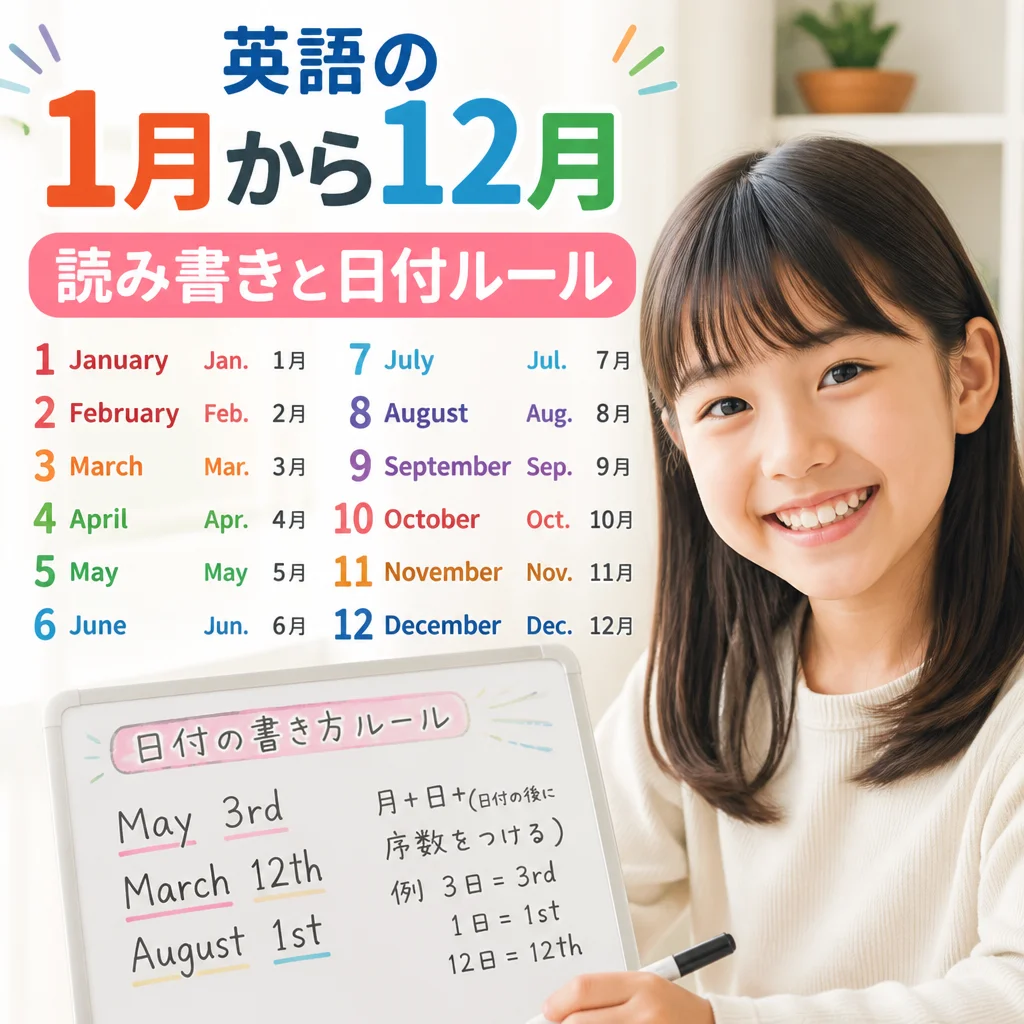 英語の1月から12月 読み書きと日付ルール