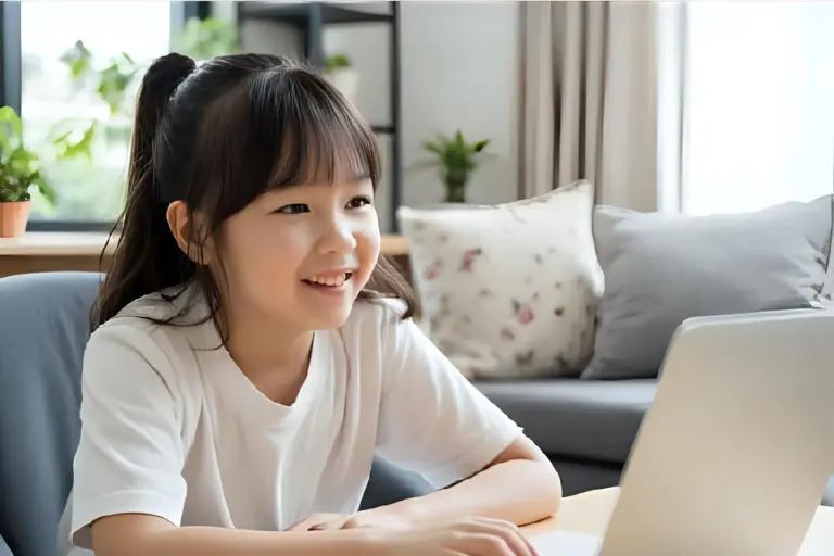 宿題をする女子