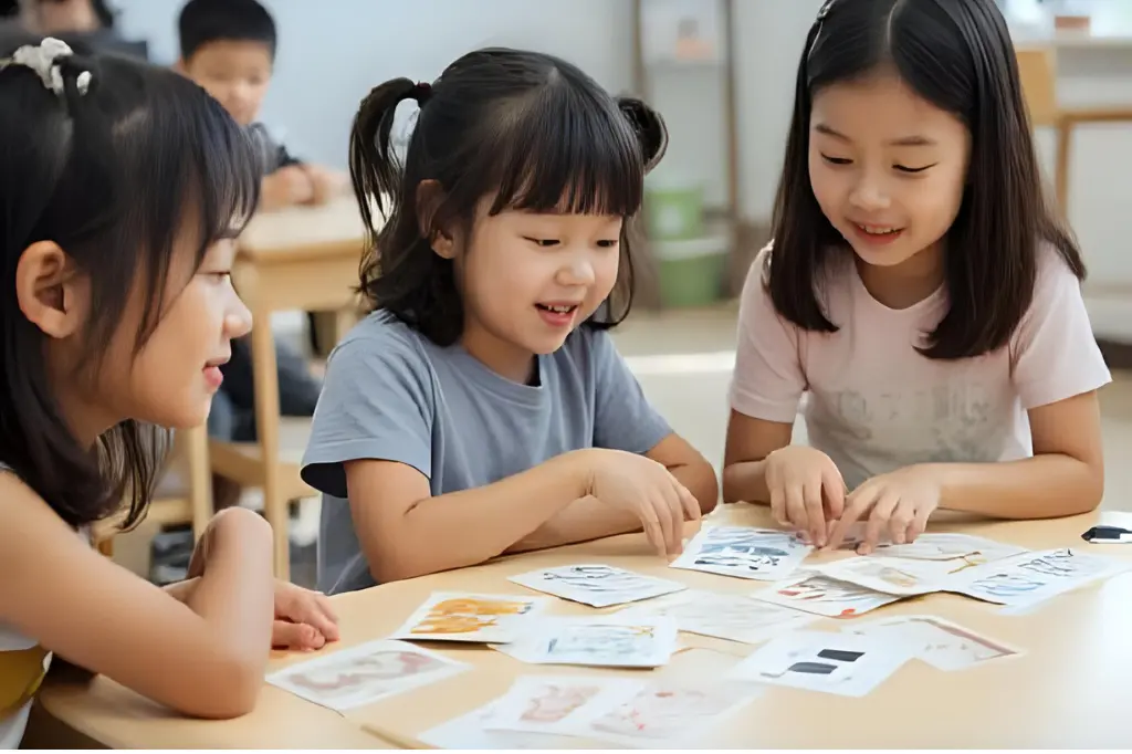 フラッシュカードを使って名詞や動詞を覚えるゲーム