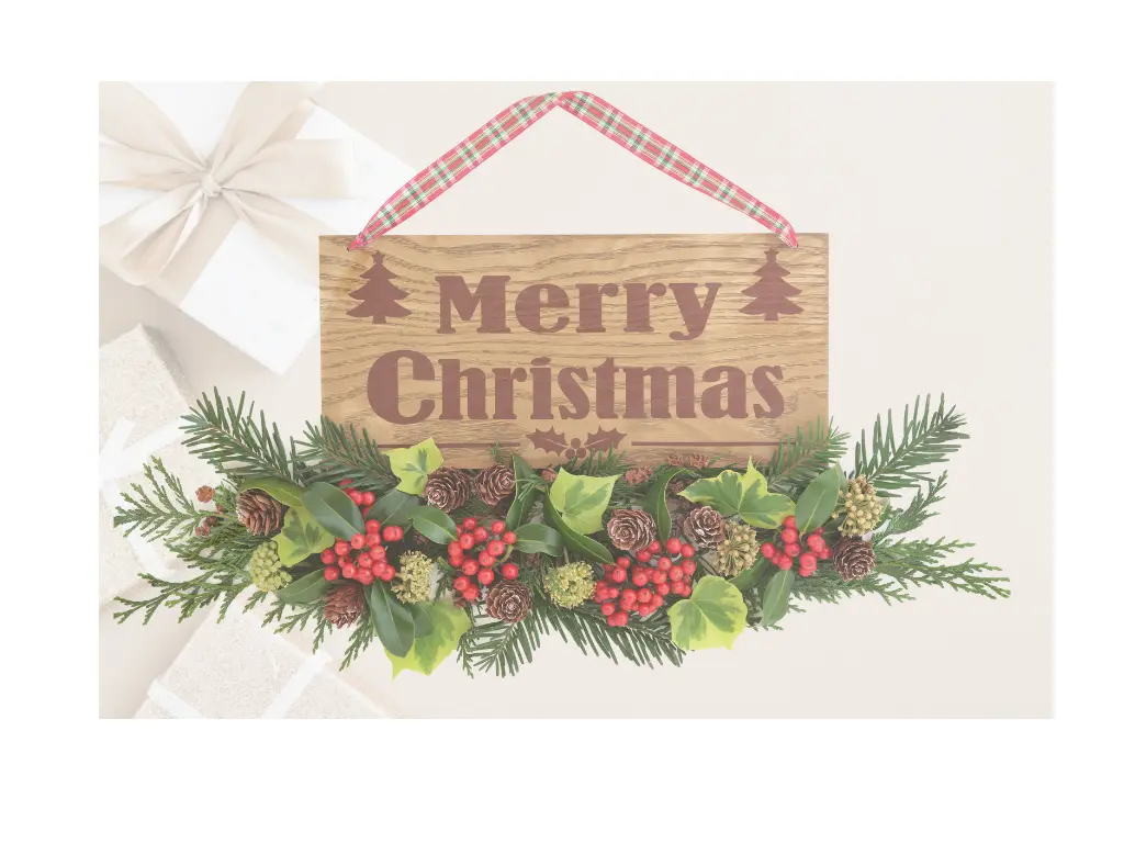 メリークリスマスと飾り